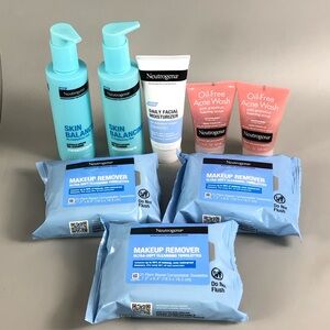 Neutrogena Skincare Lot - Blue Makeup Remover Wipes & Cleansers